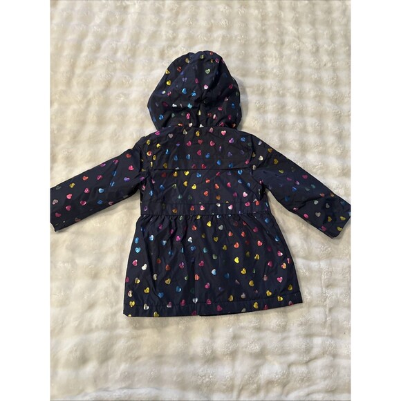 London Fog 2T Baby Toddler Coat Metallic Finish Hearts Hood Warm Black Girls - Picture 15 of 16